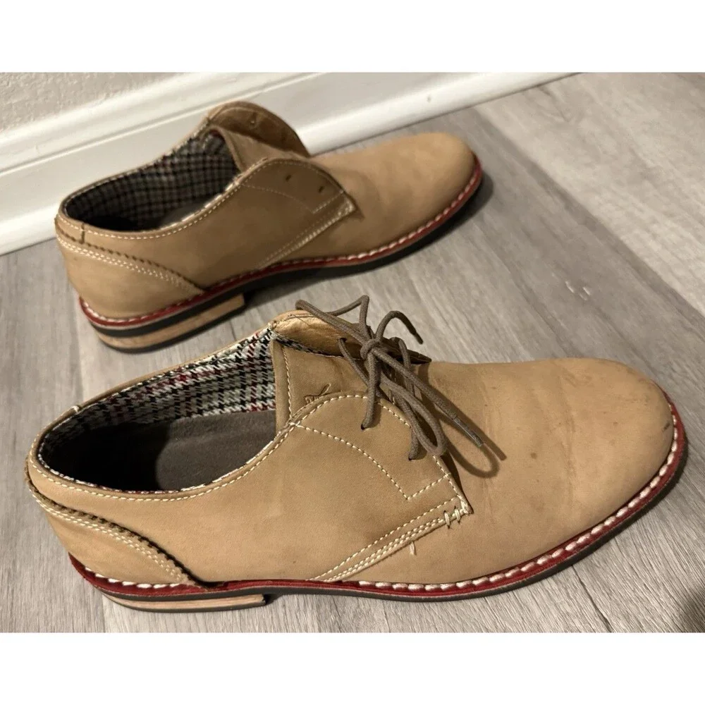Original Penguin Waylon Tan Suede Oxfords Size US 8.5 Beige Excellent Condition